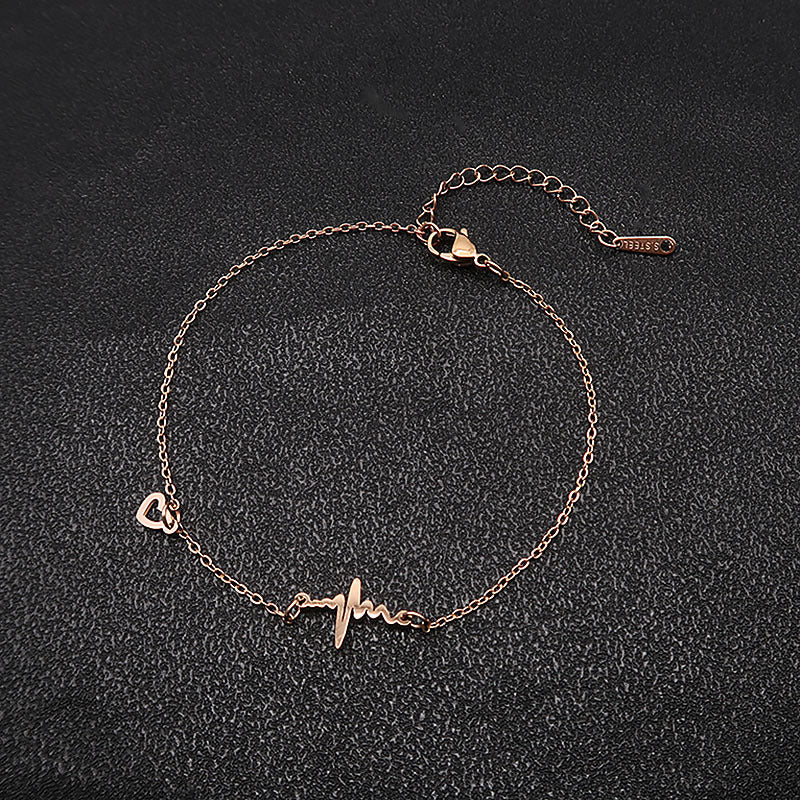 Titanium Steel Female Korean Minimalist Heart-shaped Bracelet