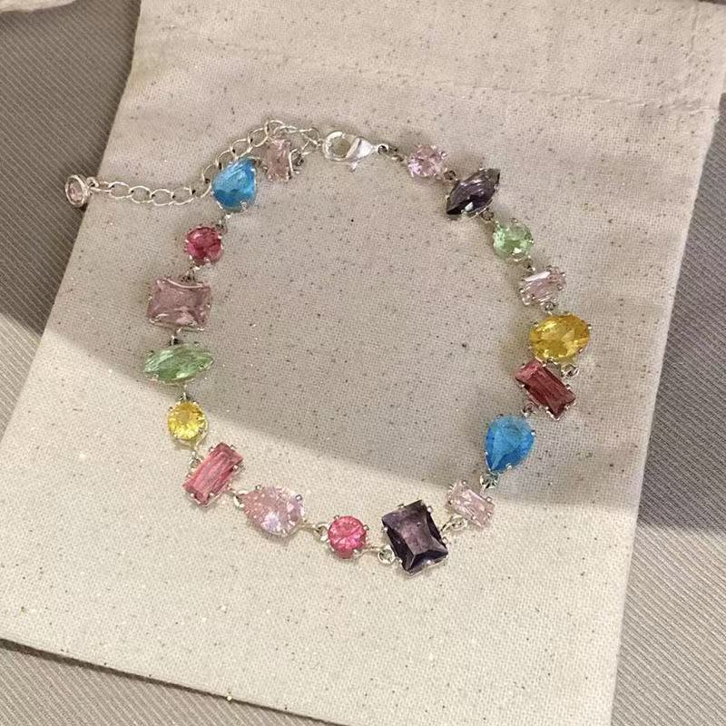 Golden Super Flash Zircon Female Good-looking Party Light Luxury Minority Bracelets