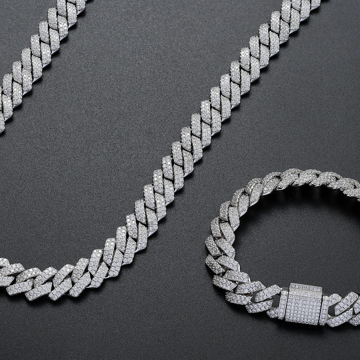 Men's Hip Hop Cuban Copper Inlaid Zircon Bracelets