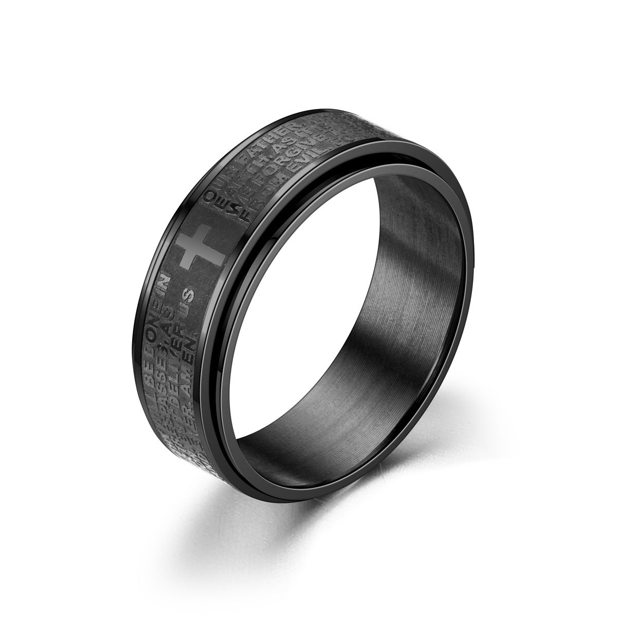 Men's Titanium Steel Roman Numerals Rotatable Chain Ring