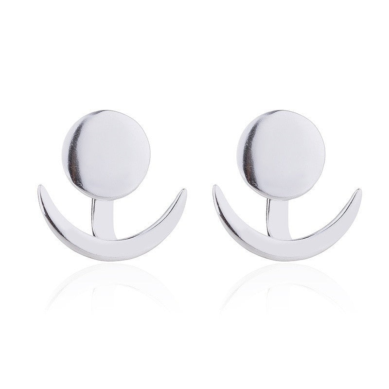 Women's Fashion Crescent Cute Earmuffs Sun Moon Earrings