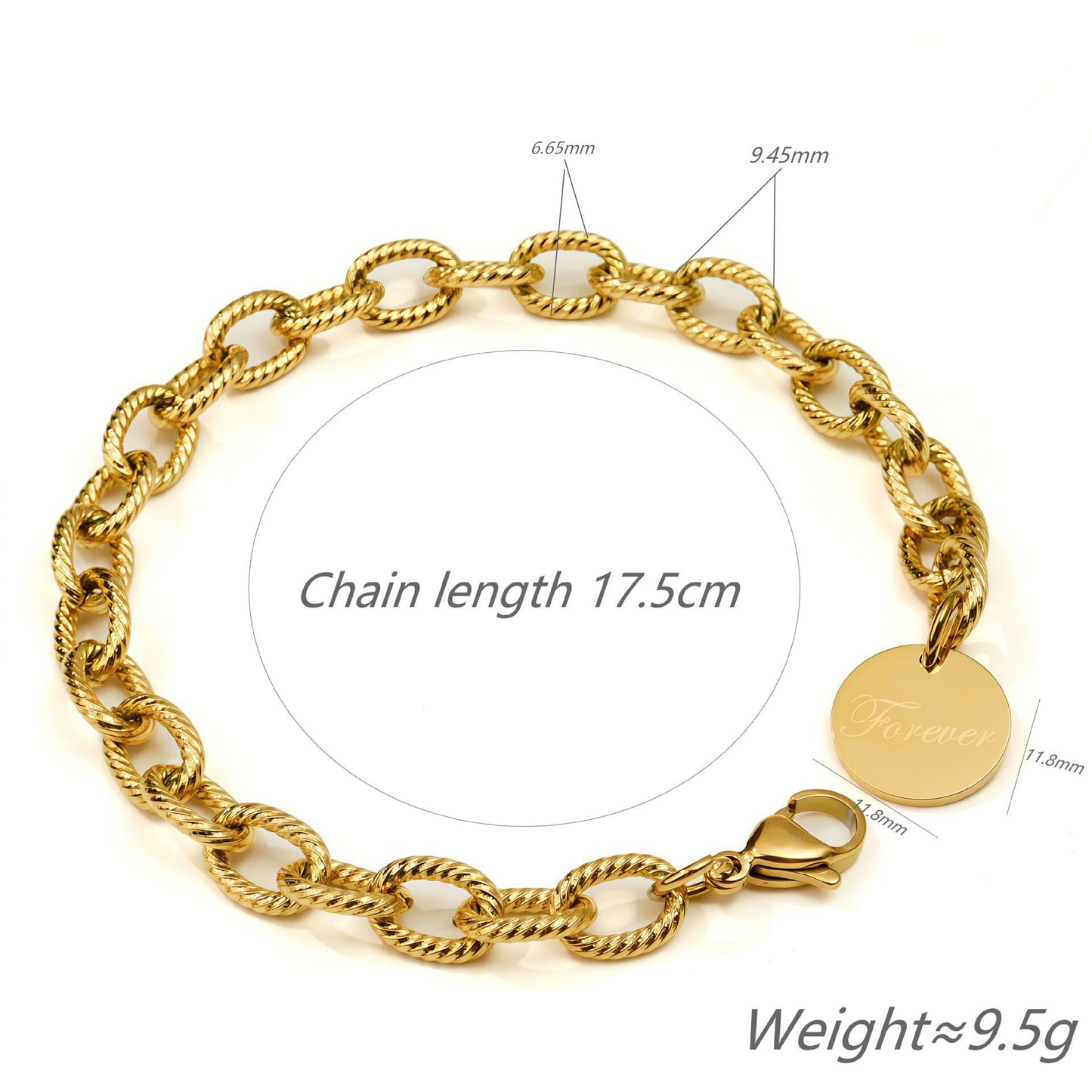 Colors Optional Eternal English Letter Stainless Steel Bracelet