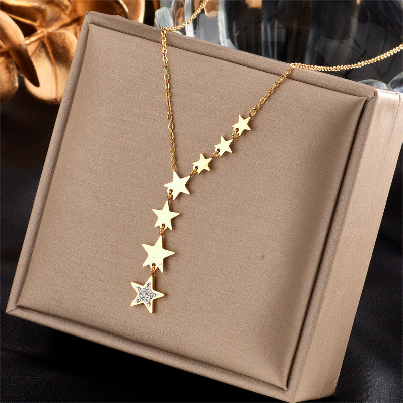 Women's Sun Cross Stainless Steel Fashion Personality Design Necklace