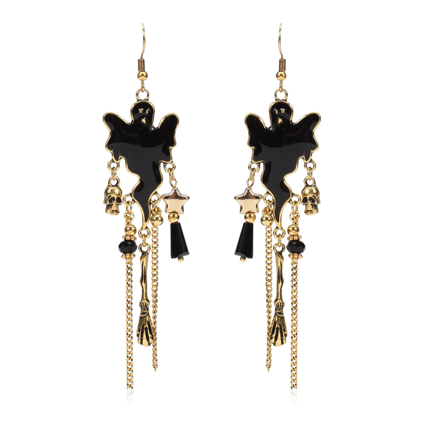Hat Ghost Skull Bat Spider Web Earrings