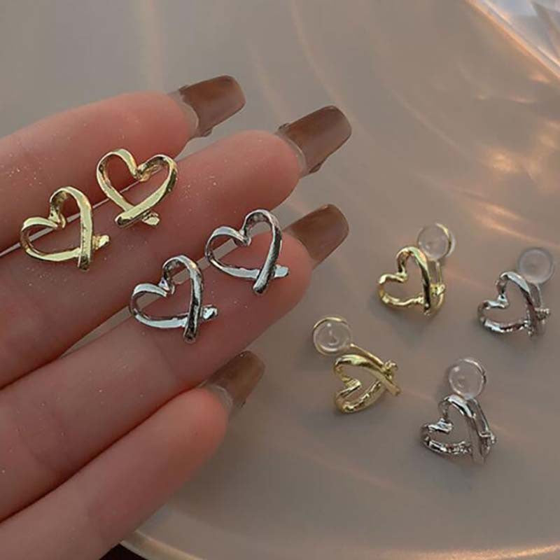Needle Fashion Personality Peach Heart Simple Heart-shaped Small Earrings