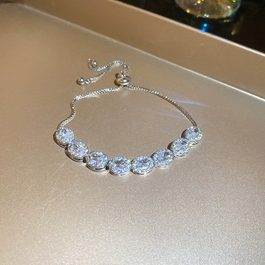 Women's Austrian Bright Gem Flower Light Luxury High-grade Court Style Fashion Bracelets