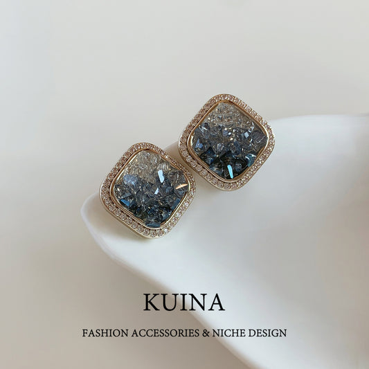 Women's Light Luxury Temperament Elegant Sier Pin Stud Earrings
