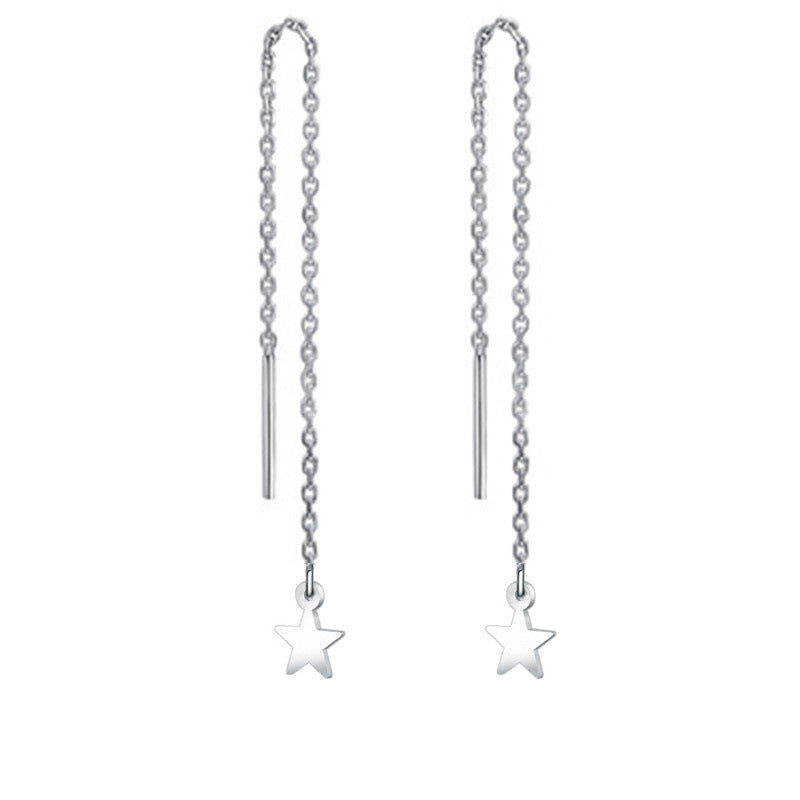 Creative Star Ear Line Fairy Temperamental Simple Style Long Tassel Stud Earrings