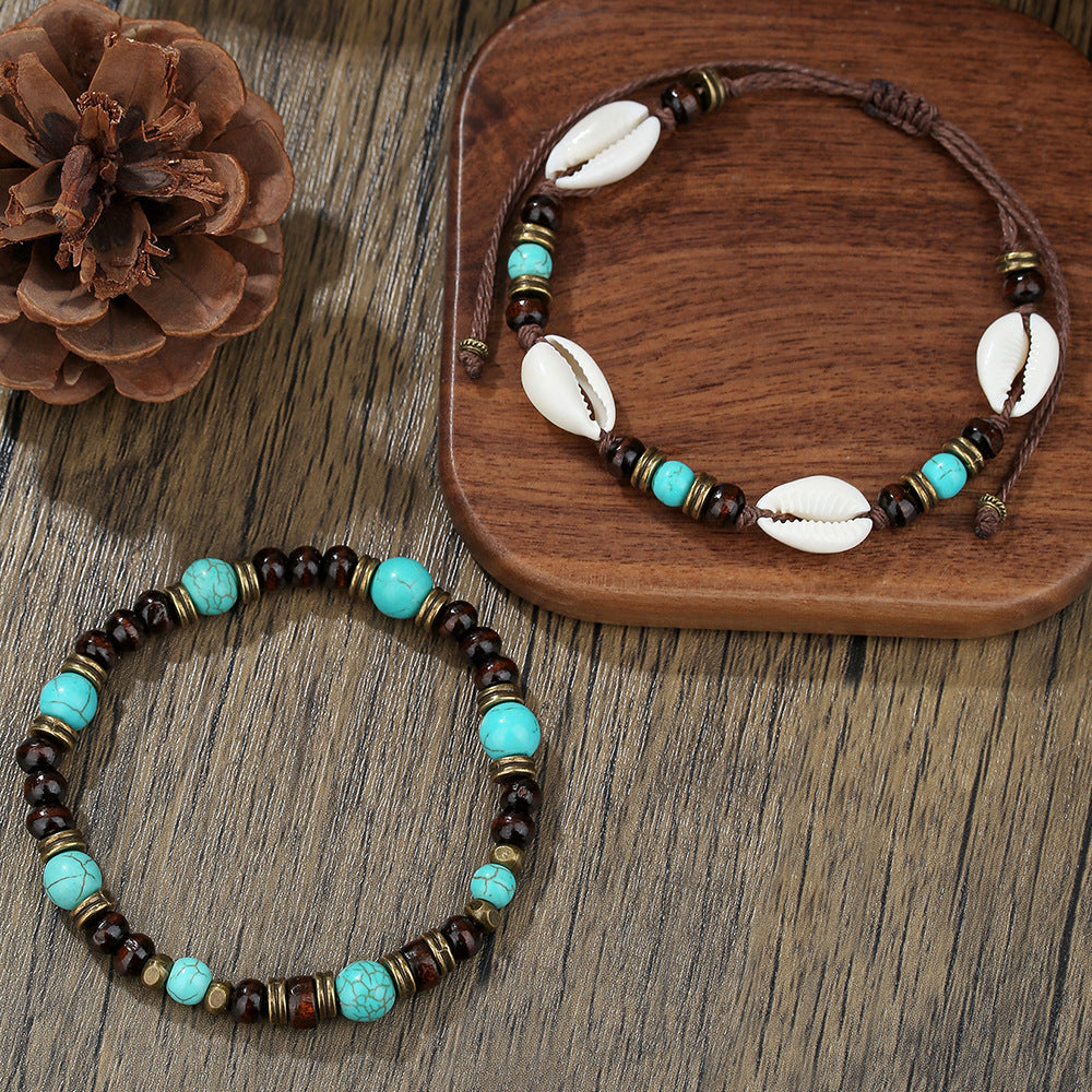 Men's Coconut Shell Hip Hop Punk Retro Bracelets