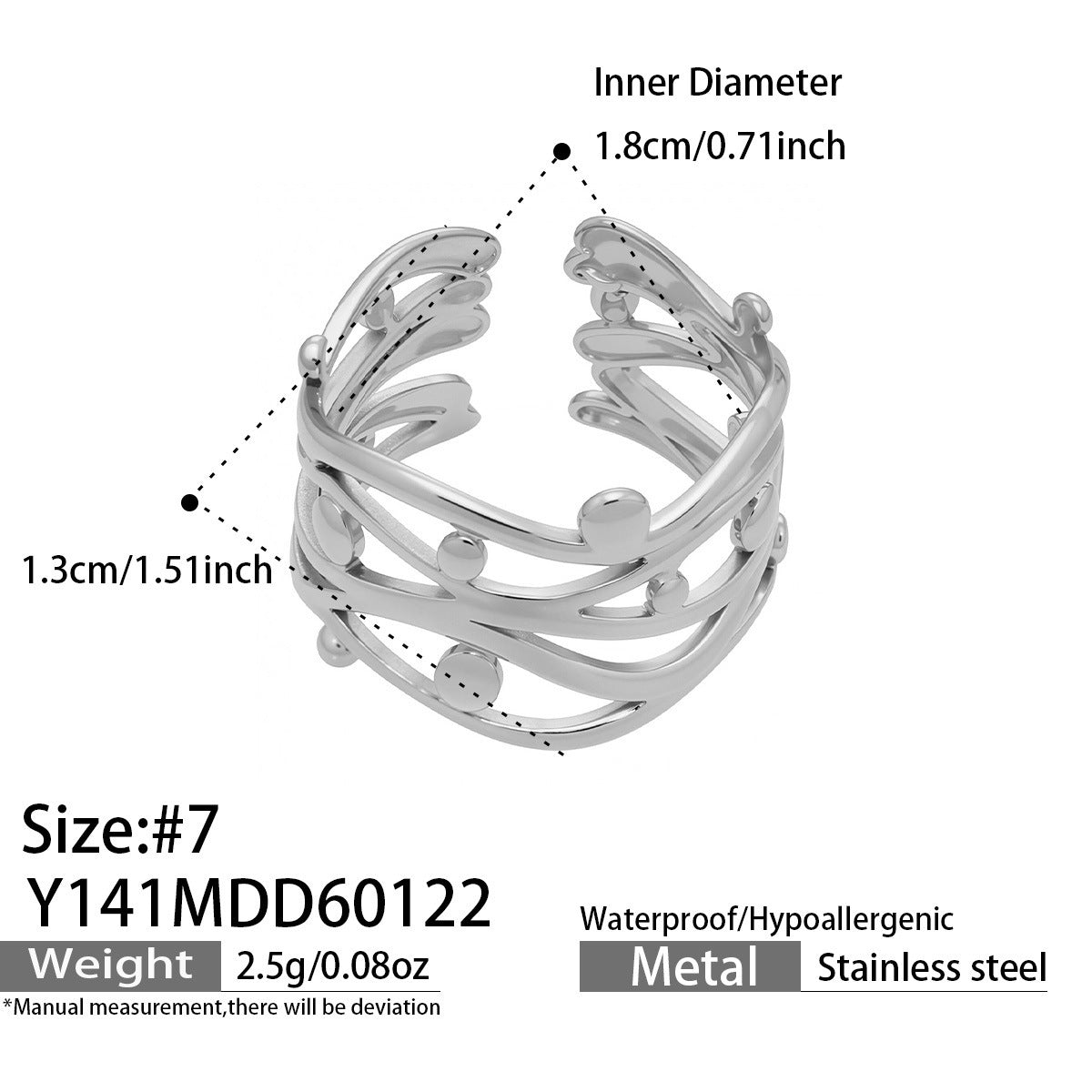 Design Geometric Stainless Steel Gold Plated Minority Fashion Rings
