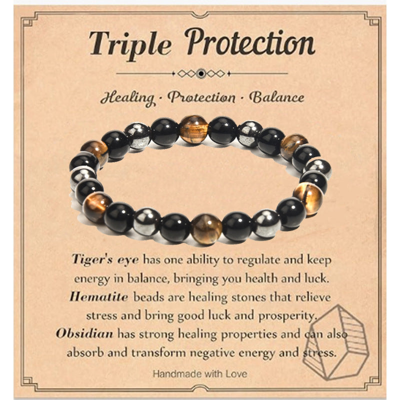 Domineering For Boyfriend Map Flame Stone Tigereye Bracelets