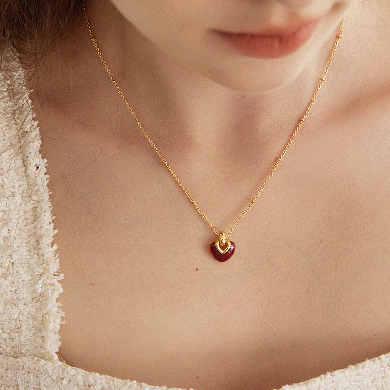 Heart Retro Female Design Sweet High Sense Necklace