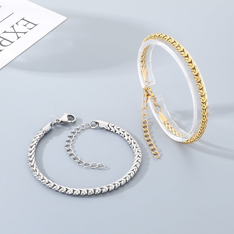 Women's & Men's Personality Vacuum Plating Claw Chain Stainless Steel Bracelets
