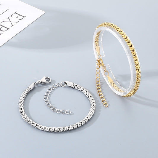 Women's & Men's Personality Vacuum Plating Claw Chain Stainless Steel Bracelets