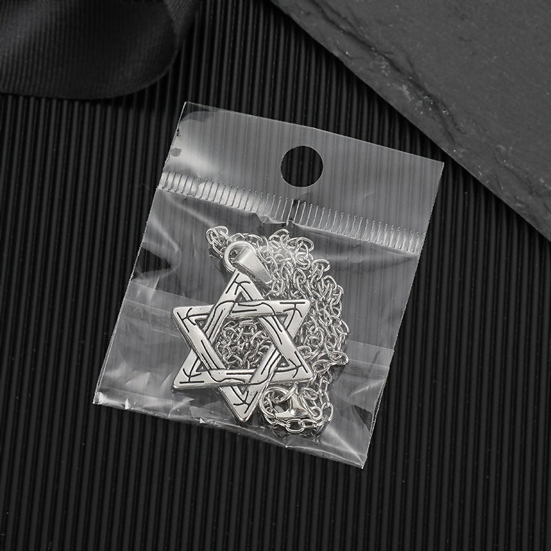 Women's & Men's Hexagram Hip Hop Niche Design Light Luxury Necklace
