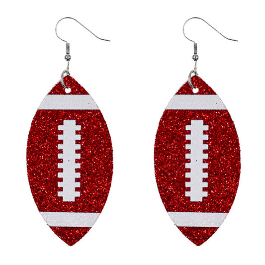 Ball Rugby Sequins Glittering Powder Colorful Earrings