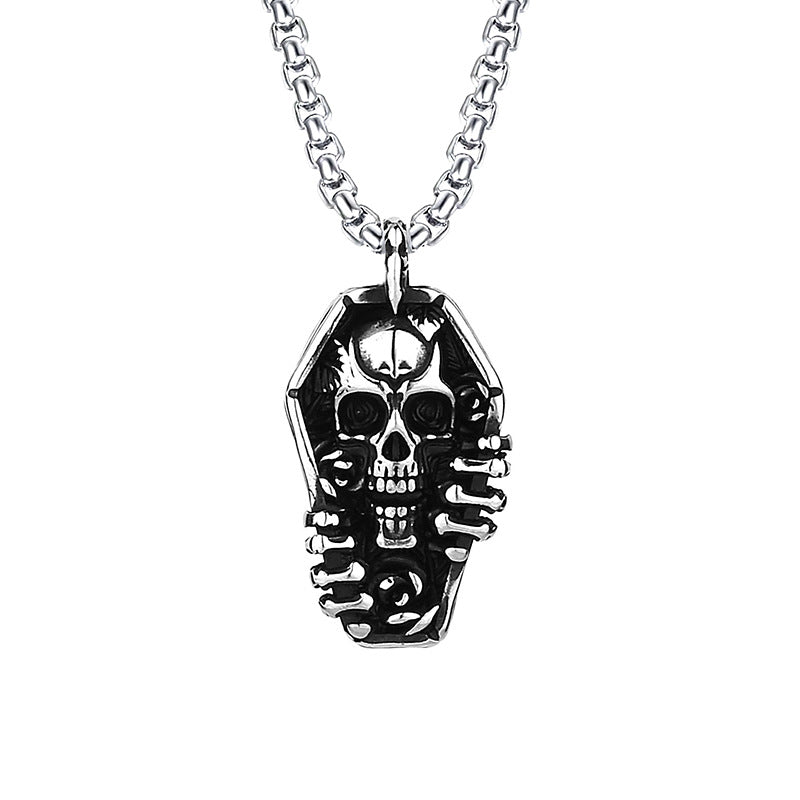 Men's Personality Trend Skull Sheep Head Titanium Necklaces