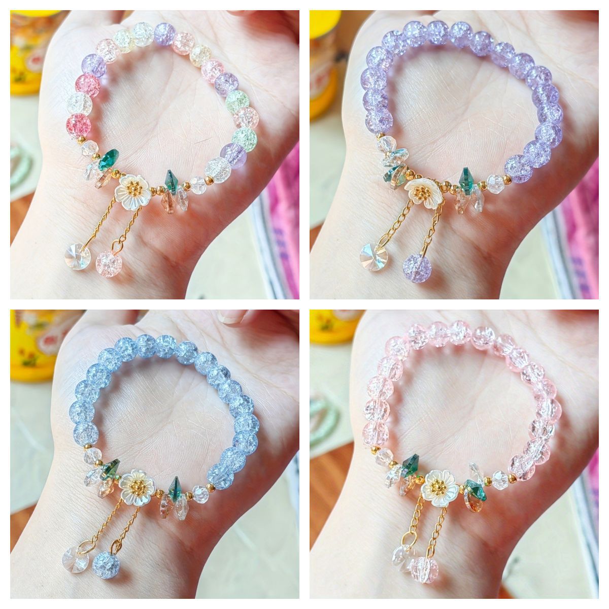Creative Flower Beaded Fresh Colorful University Bracelet