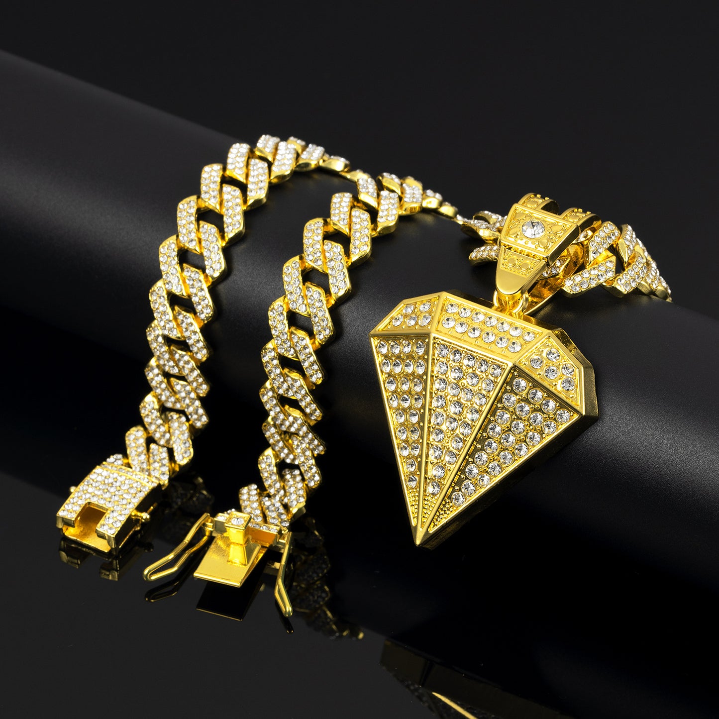 Diamond Zinc Alloy Full Cuban Link Chain High Necklaces