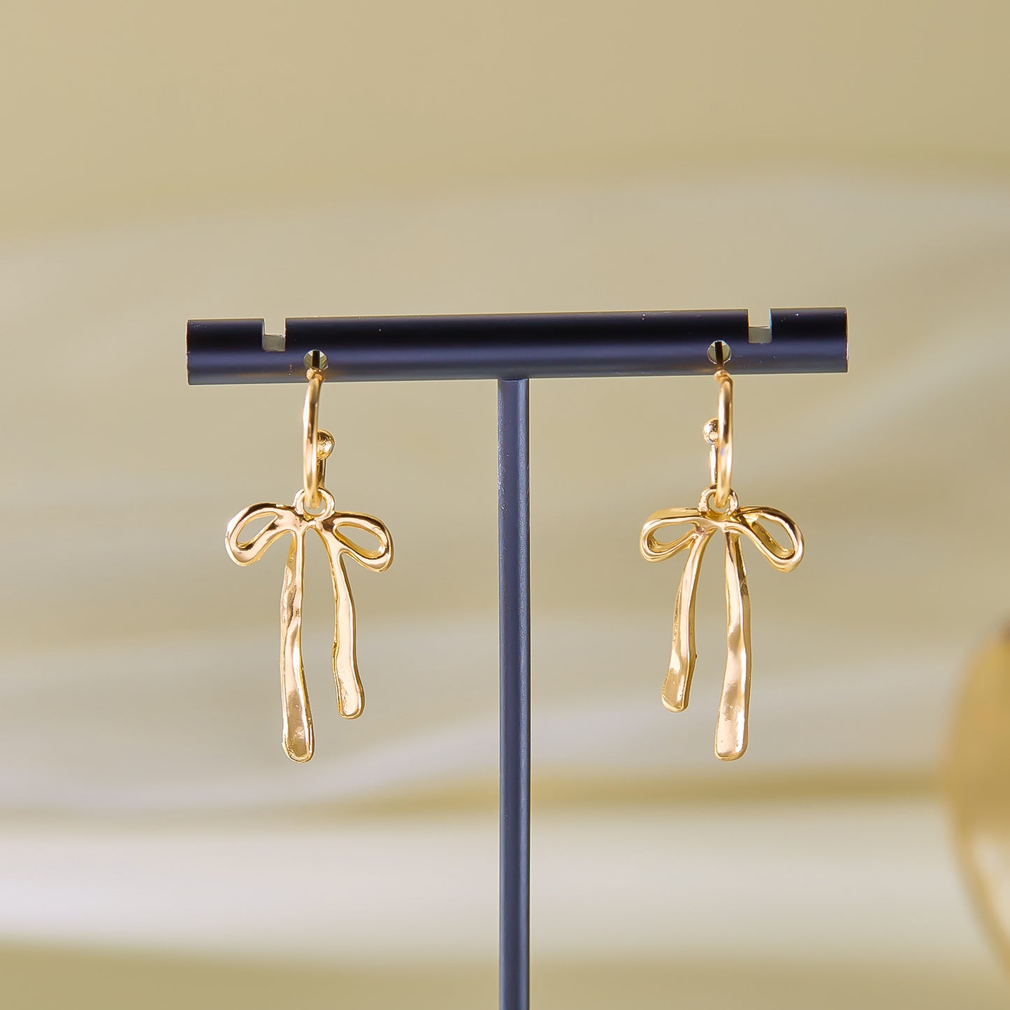 Women's Fashion Bowknot Tassel Copper Ear Hook Earrings