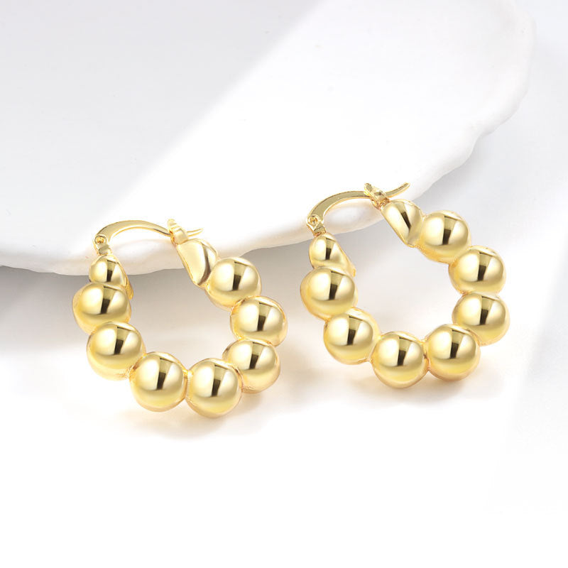 Geometric Metal Niche Design Frosty Style High Stud Earrings