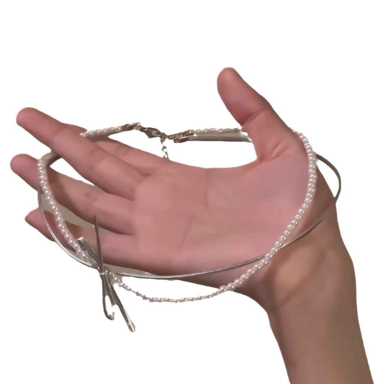 Women's Style Sweet Bow Pearl High-grade Design Temperament Clavicle Chain Collar