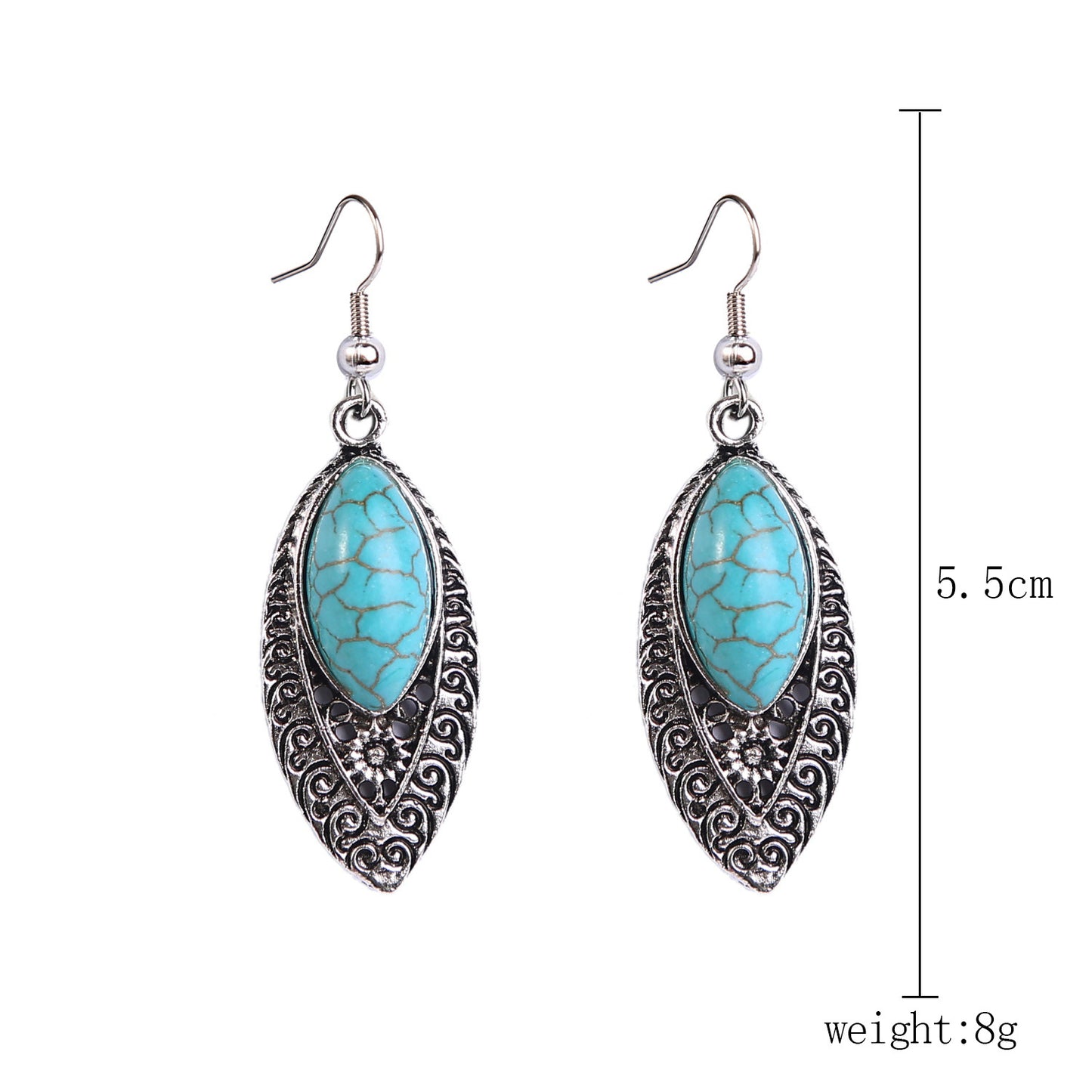 Women's Turquoise High-grade Retro Ethnic Style Fashion Earrings