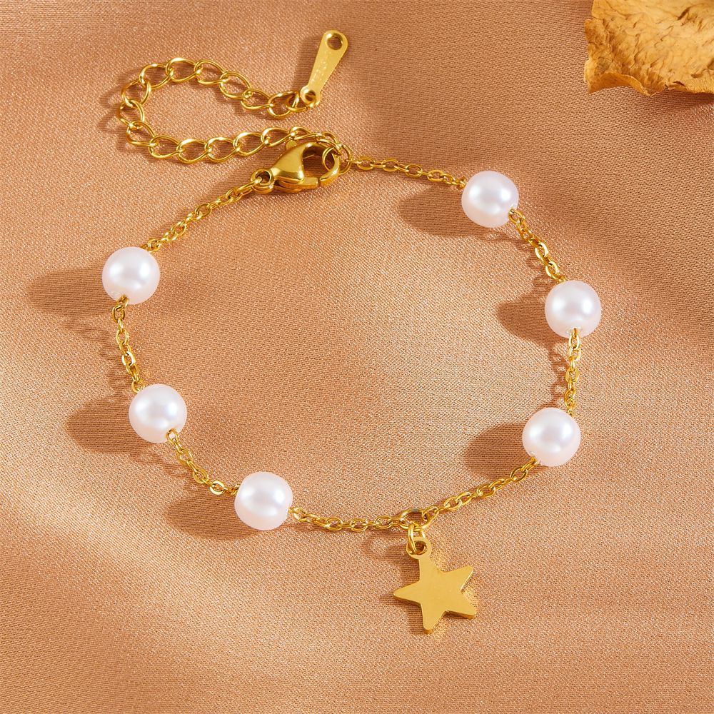 Women's Heart Bow Tie Clover Scallop Pearl High Bracelets