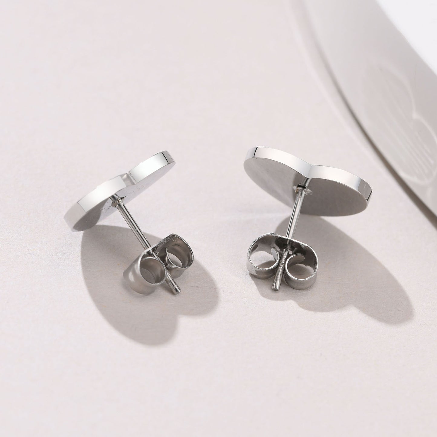 Stainless Steel Epoxy Heart Shaped Love Stud Earrings