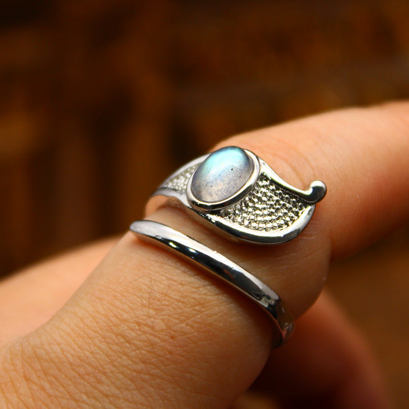 Eye Of Sea Gold Lucky Blue Treasure Ring
