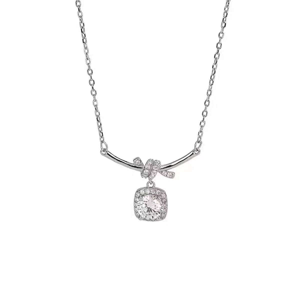 Women's Cubic Sugar Zircon For Light Luxury Minority Titanium Steel Finely Necklaces