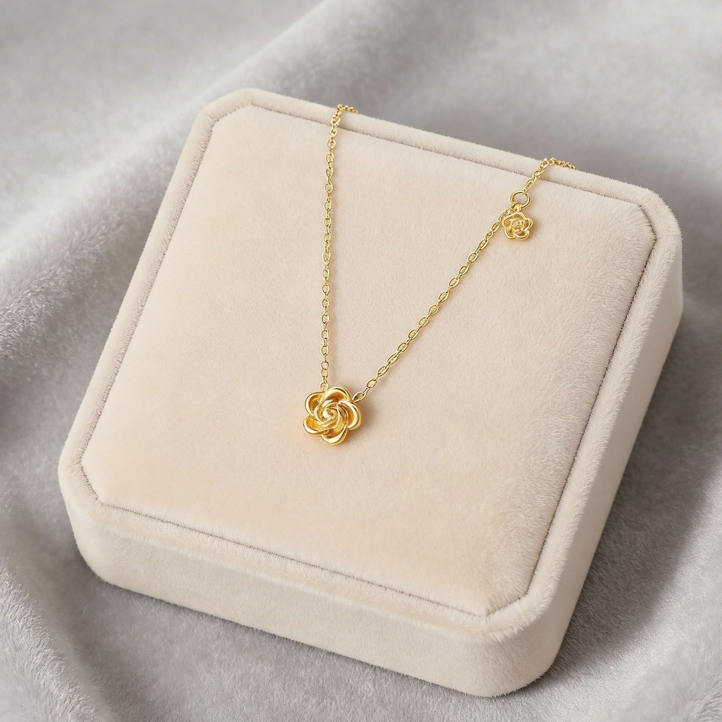 Women's Steel Retro Camellia Clavicle Chain Exquisite Jewelry Set