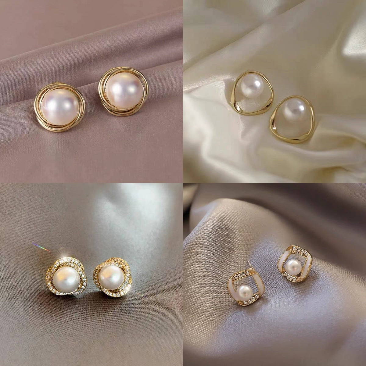 Sier Pearl Design Fashion Simple Style Earrings