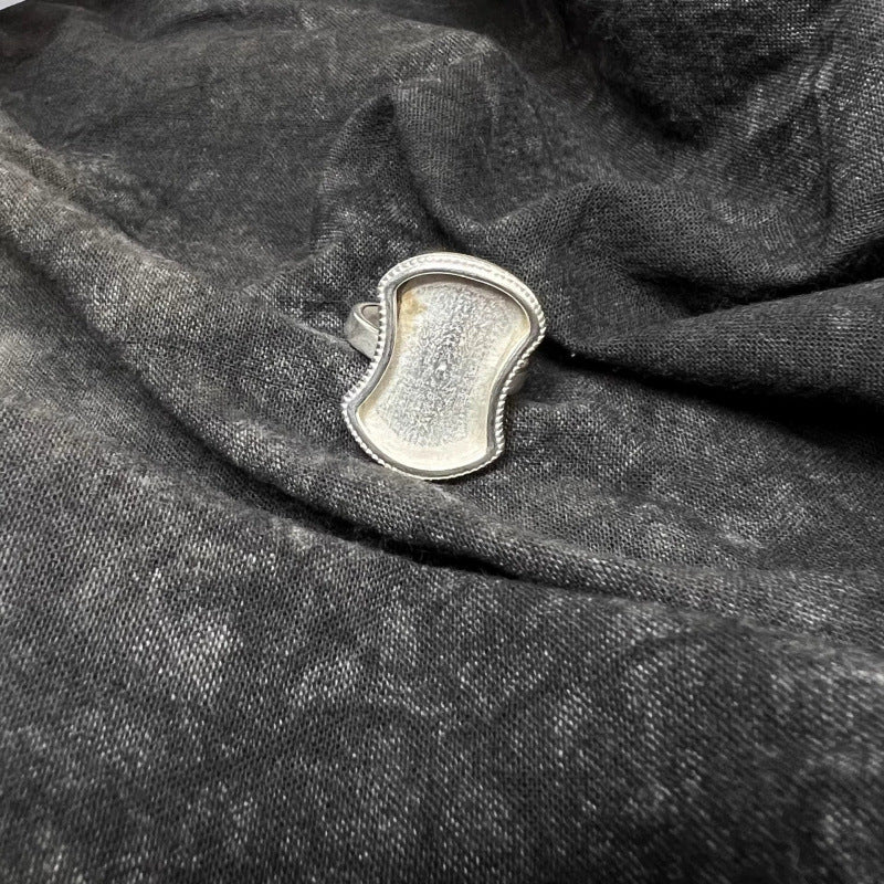 Distressed Ethnic Style Handmade Old Sier Miao Ring