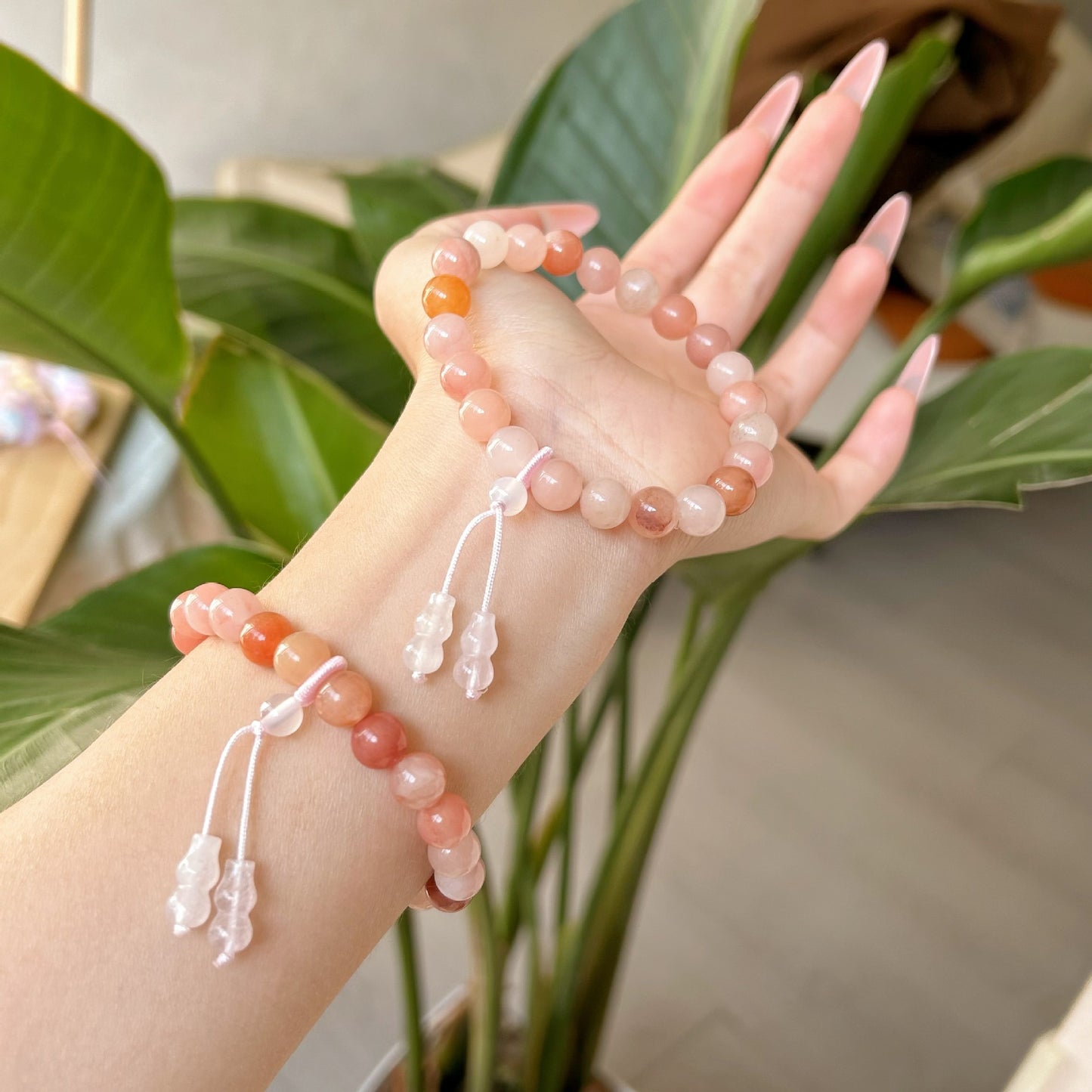 Design Mori Style Light Luxury Peach Fermentation Crystal Natural Stone Bracelets