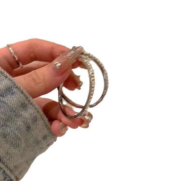 Women's Zirconium Large Hoop Light Luxury Minority Design High-grade For Ear Rings
