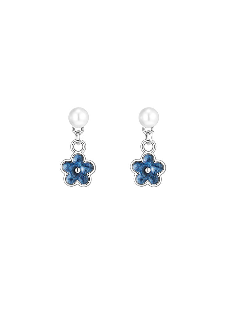 Sier Flower Ear Female Design Light Earrings