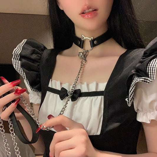 Women's Cat Bell Neck Band Chain Clavicle Necklaces
