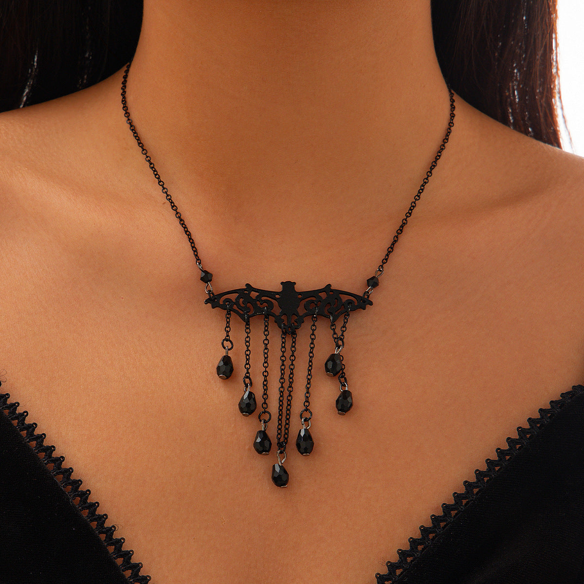 Love Blood Drop Dark Crystal Beads Necklaces