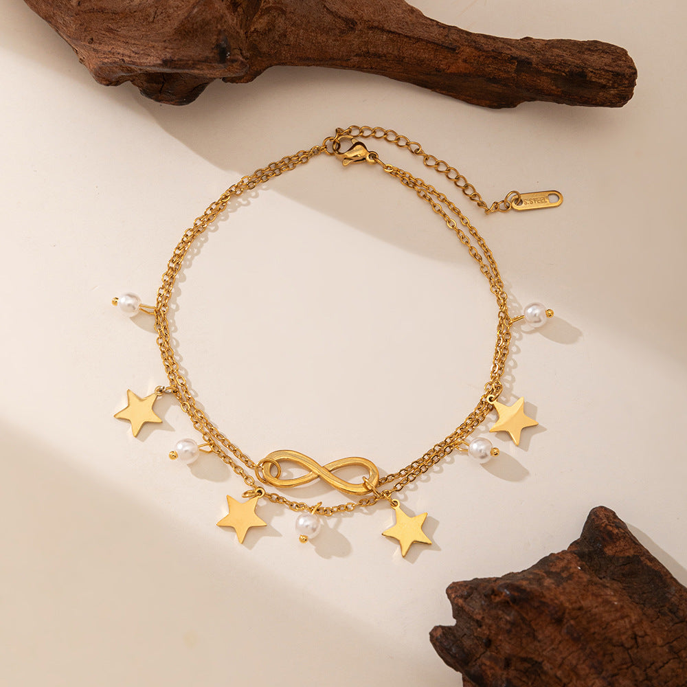 Women's Steel High-grade Gold Does Not Fade Anklets