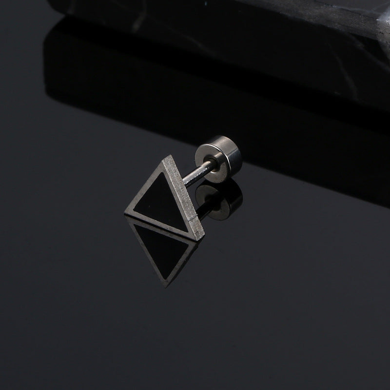 Style Popular Titanium Steel Triangle Stainless Earrings