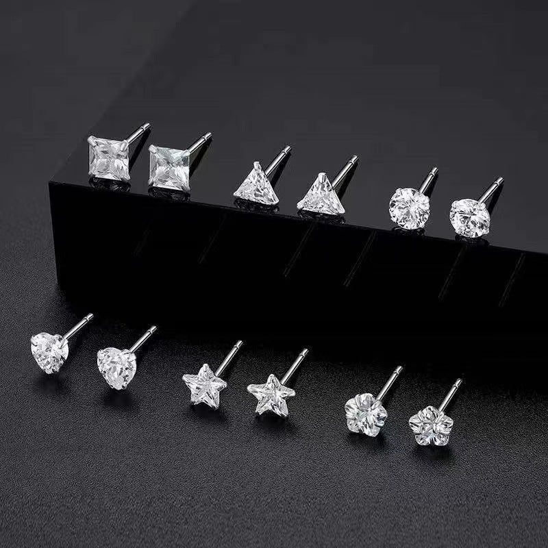 Women's & Men's Bone Graceful Petite Simple Flash Diamond Stud Earrings