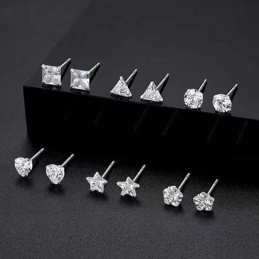 Women's & Men's Bone Graceful Petite Simple Flash Diamond Stud Earrings
