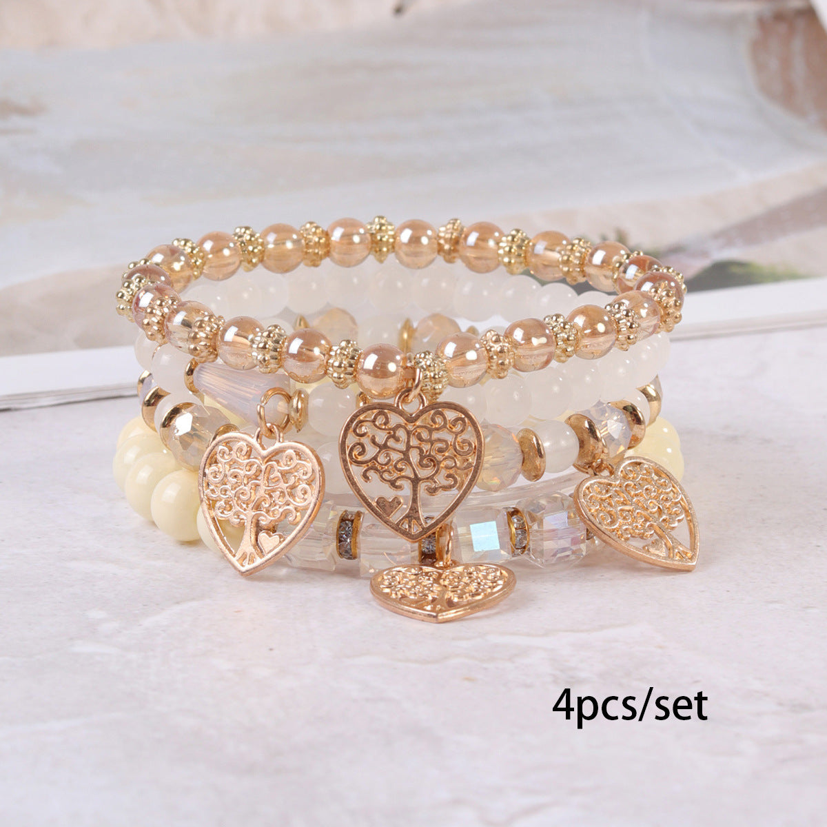 Bohemian Style Crystal Love Tree Of Life Creative Bracelet