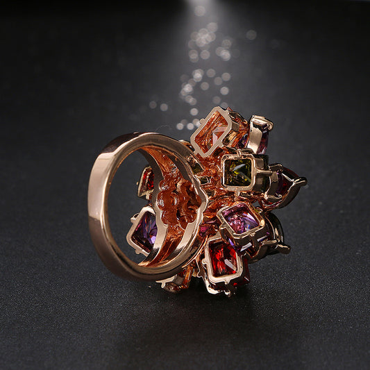 Mona Lisa Gorgeous Color Zircon Rose Gold Rings