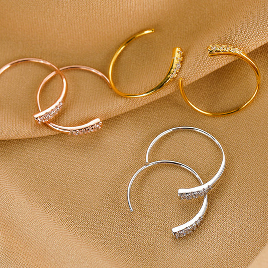 Women's Half Round Gold-plated French Fashion Light Luxury Minority Rings