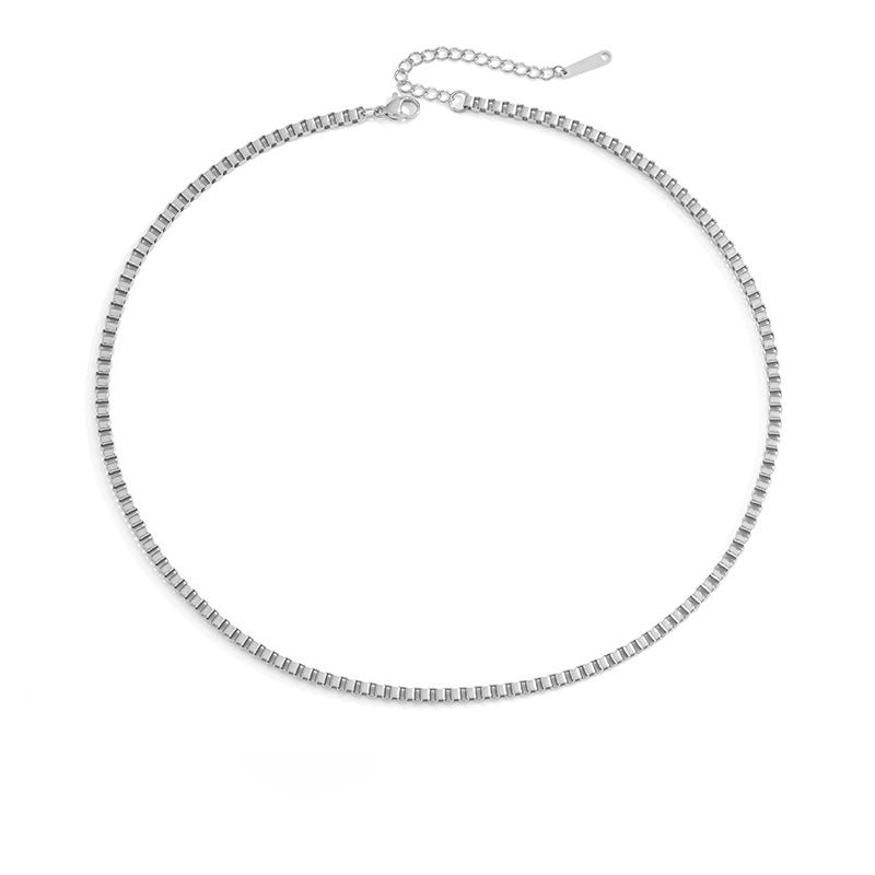 Simple Box Chain Clavicle Gold-plated Stainless Necklaces