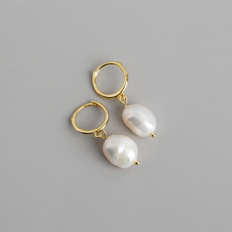 Women's Irregular Baroque Pearl High-grade Light Luxury Temperament Ear Earrings