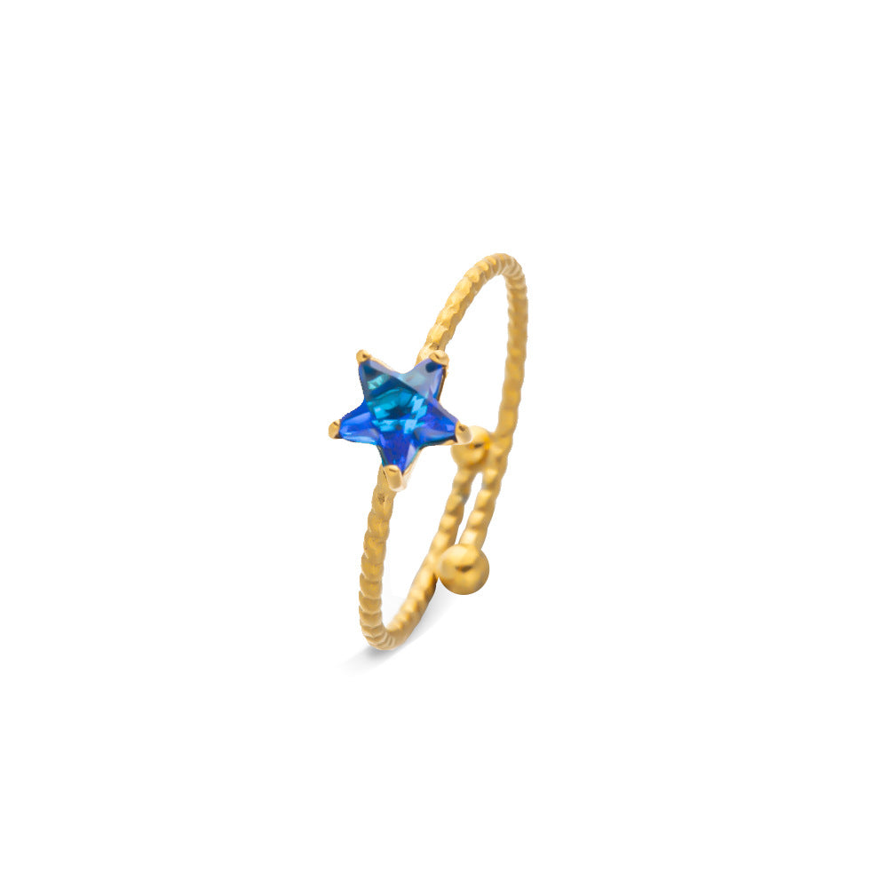 Women's Stainless Steel Zircon Niche High Sense December Birthday Stone Ring