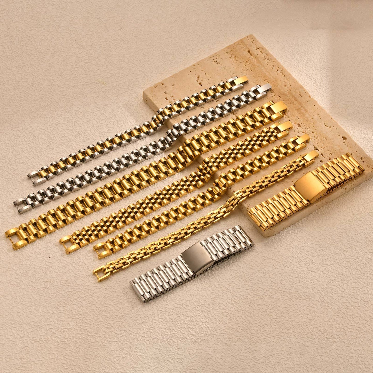 Attractive Innovative Stainless Steel Strap Couple Bracelets